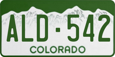 CO license plate ALD542