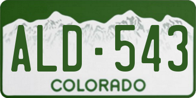 CO license plate ALD543
