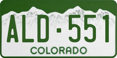 CO license plate ALD551