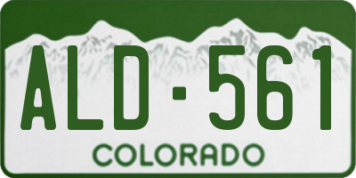 CO license plate ALD561