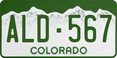 CO license plate ALD567