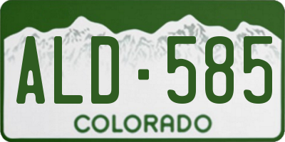 CO license plate ALD585