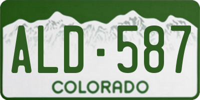 CO license plate ALD587