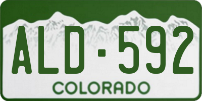 CO license plate ALD592