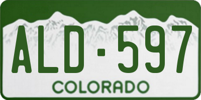 CO license plate ALD597
