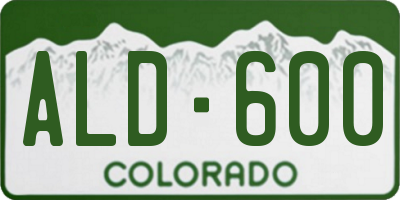 CO license plate ALD600