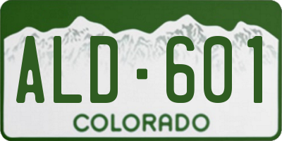 CO license plate ALD601
