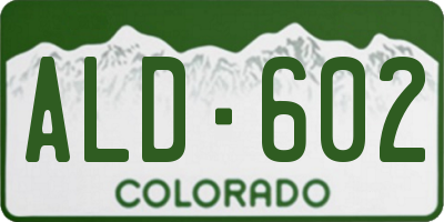 CO license plate ALD602