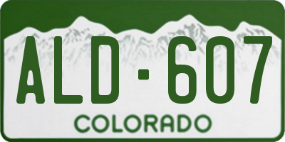 CO license plate ALD607