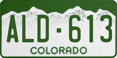 CO license plate ALD613