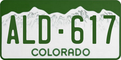 CO license plate ALD617