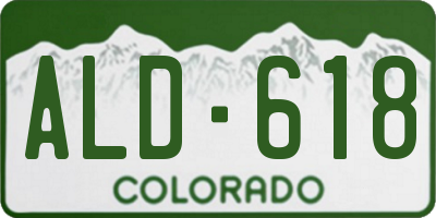 CO license plate ALD618