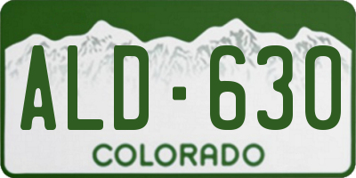 CO license plate ALD630