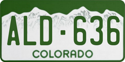 CO license plate ALD636