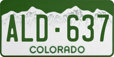 CO license plate ALD637