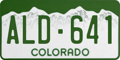 CO license plate ALD641