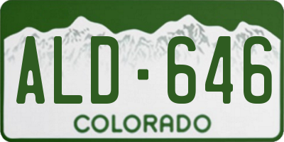 CO license plate ALD646
