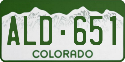 CO license plate ALD651