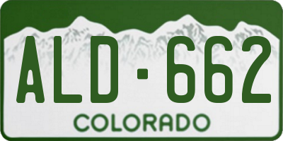 CO license plate ALD662