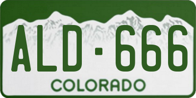 CO license plate ALD666