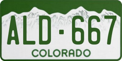 CO license plate ALD667