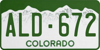 CO license plate ALD672