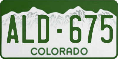 CO license plate ALD675