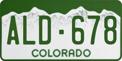 CO license plate ALD678