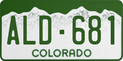CO license plate ALD681