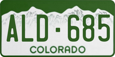 CO license plate ALD685