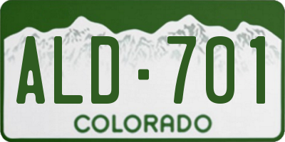 CO license plate ALD701