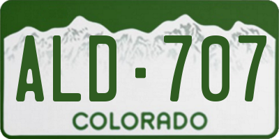 CO license plate ALD707