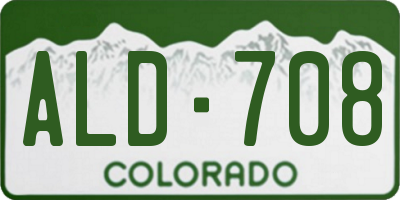 CO license plate ALD708