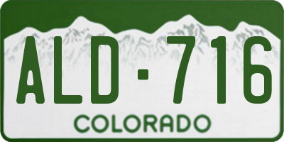 CO license plate ALD716