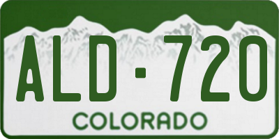 CO license plate ALD720