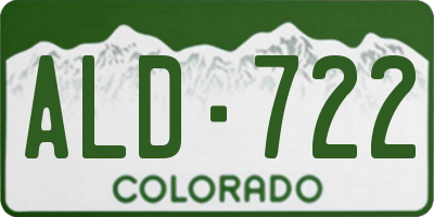 CO license plate ALD722