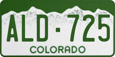 CO license plate ALD725
