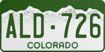 CO license plate ALD726