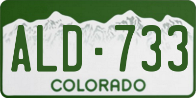 CO license plate ALD733