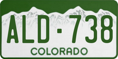 CO license plate ALD738