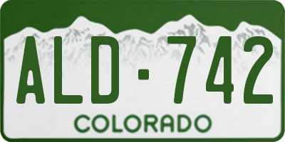 CO license plate ALD742