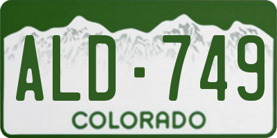 CO license plate ALD749