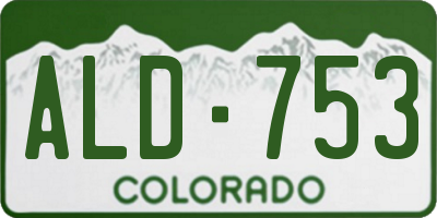CO license plate ALD753