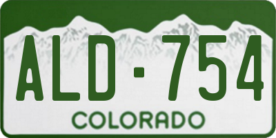 CO license plate ALD754
