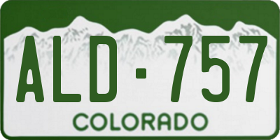 CO license plate ALD757