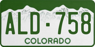 CO license plate ALD758