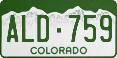 CO license plate ALD759