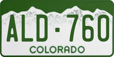 CO license plate ALD760