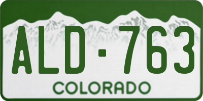 CO license plate ALD763