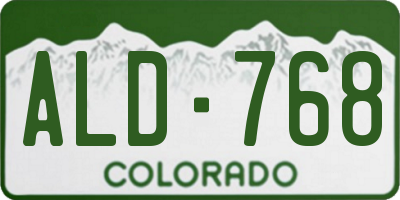 CO license plate ALD768